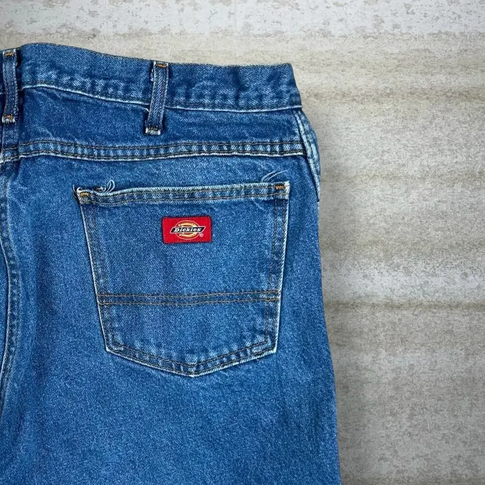 Vintage 90s Dickies Jeans 38x30 Relaxed Fit Dark Wash Denim